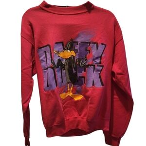 Vintage 1994 Daffy Duck Pink Crew Neck Sweatshirt Size Medium